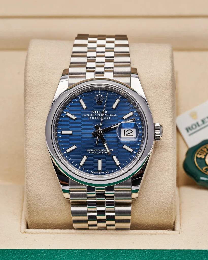 Rolex Datejust 126200 Blue Motif Jubilee 36mm 2023