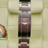 The Rolax logo on the strap of a Rolex Explorer