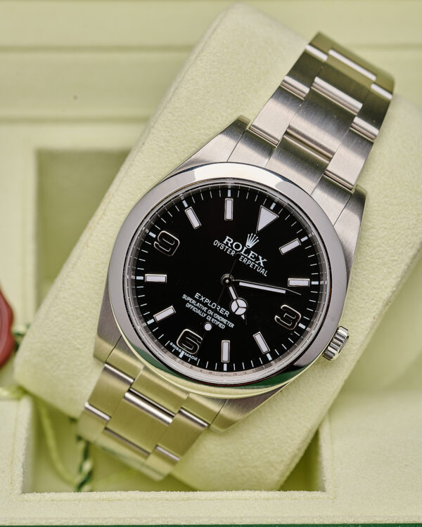 The face of a Rolex Explorer