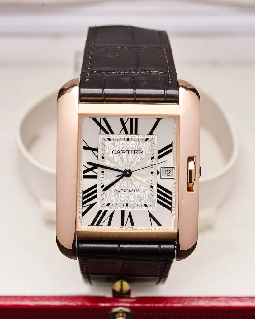 The face of a Cartier Tank Anglaise 2002.