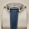 The strap of a Omega Speedmaster “Silver Snoopy Award” 2025
