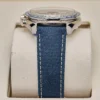 The strap of a Omega Speedmaster “Silver Snoopy Award” 2025