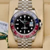 The face of the Rolex GMT ii 126710BLRO Pepsi Jubilee 2021