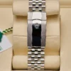 Rolex logo and the strap of the Rolex Skydweller 336934 Green Jubilee 2025
