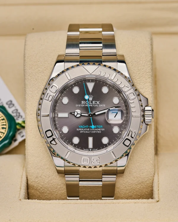 The face of the Rolex Yachtmaster 126622 Rhodium 2022