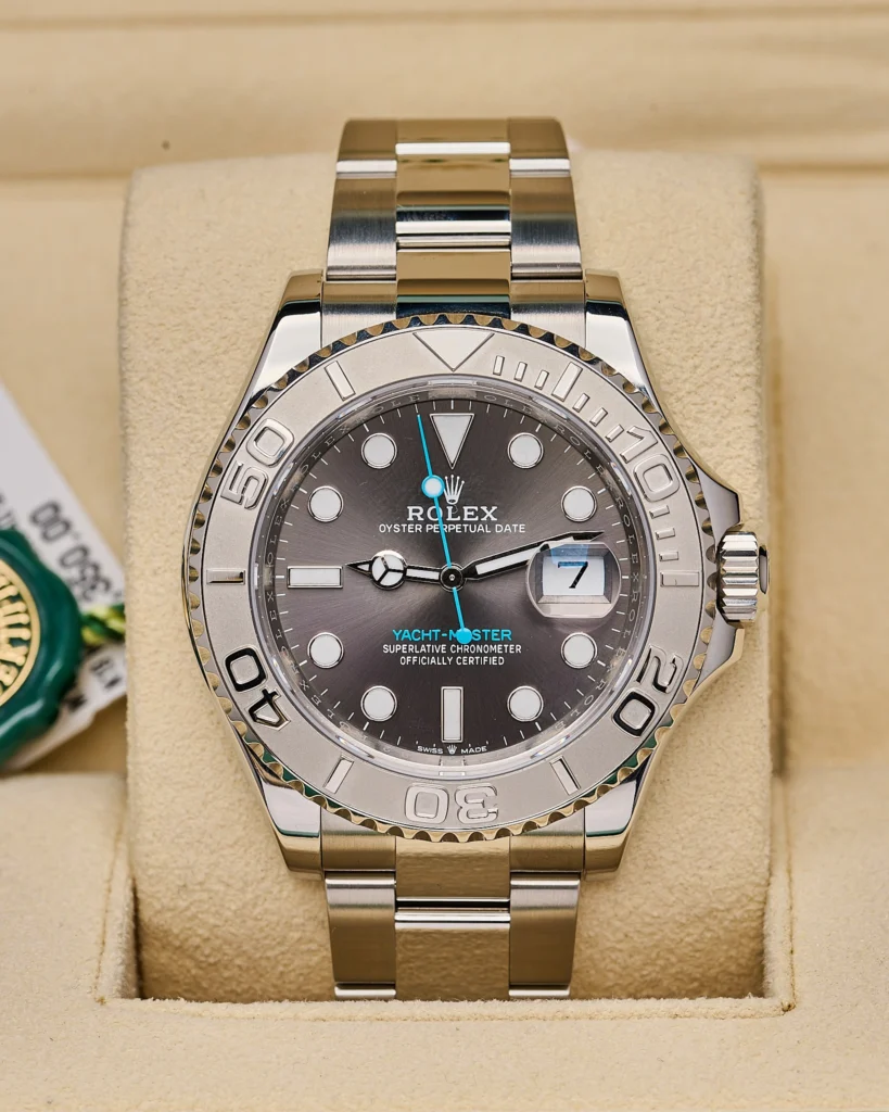 The face of the Rolex Yachtmaster 126622 Rhodium 2022
