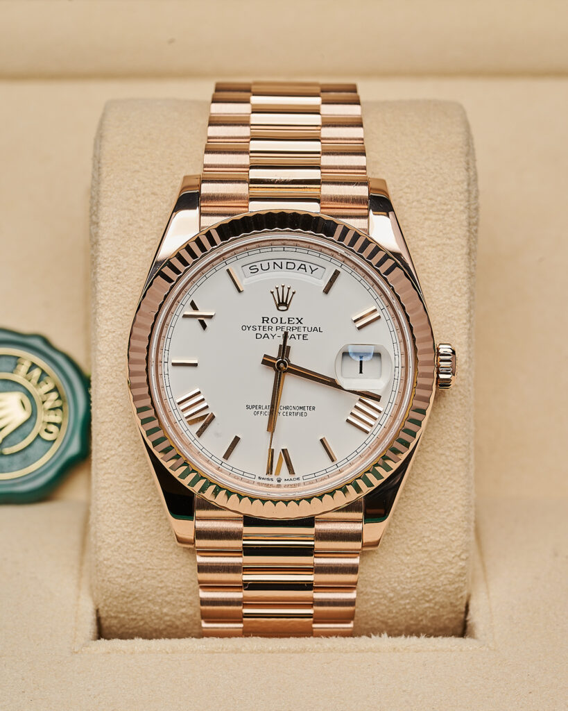 Rolex Day-Date 40 228235 2022 White Dial Rose Gold