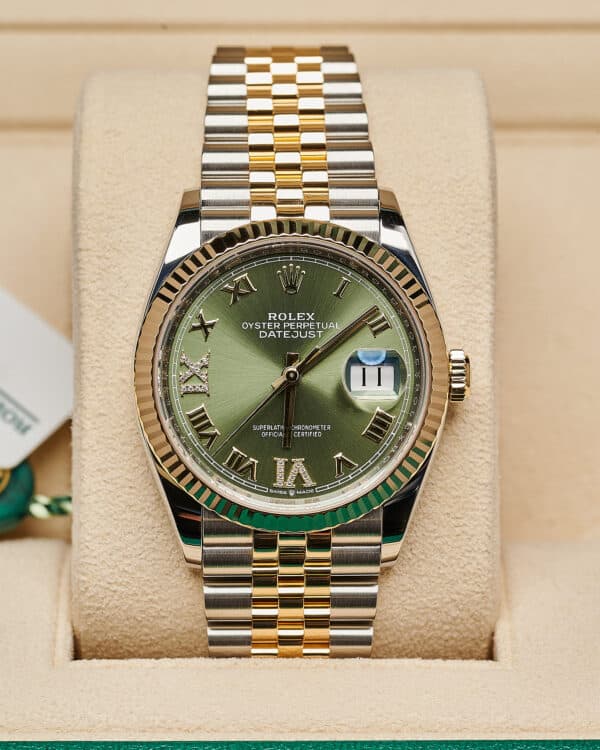 Rolex Datejust 126233 2021 36mm Olive Green Diamond 6 9